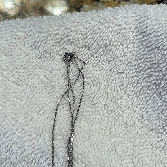 Silver Double Chain Long Necklace - Picture 5 of 6